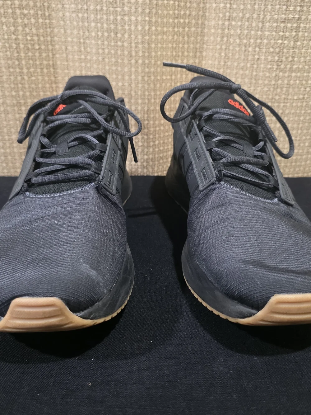 adidas Men’s Black Athletic Sneakers with Orange Accent